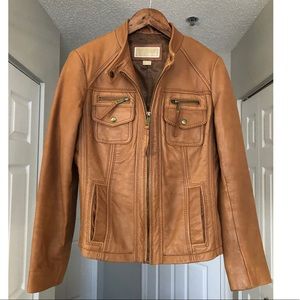 Michael Kors Camel Leather Jacket